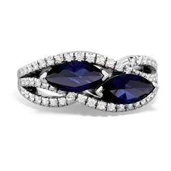 Sapphire Diamond Rivers 14K White Gold ring R3070