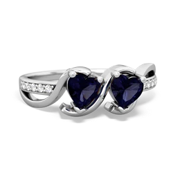 Sapphire Side By Side 14K White Gold ring R3090