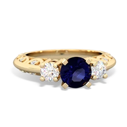 Thumbnail for Sapphire Art Deco 14K Yellow Gold ring R2003 - top view