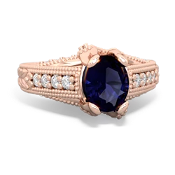 Thumbnail for Sapphire Antique Style 14K Rose Gold ring R2028 - top view