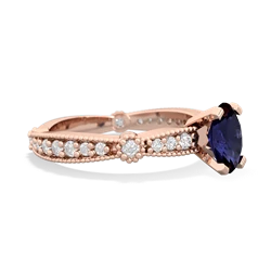 Sapphire Sparkling Tiara 7X5mm Oval 14K Rose Gold ring R26297VL