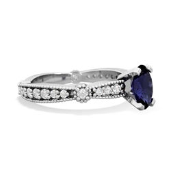 Sapphire Sparkling Tiara 7X5mm Oval 14K White Gold ring R26297VL