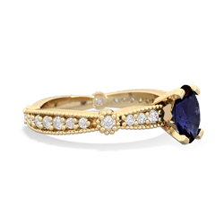 Sapphire Sparkling Tiara 7X5mm Oval 14K Yellow Gold ring R26297VL