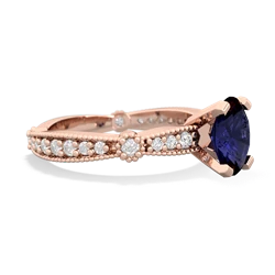 Sapphire Sparkling Tiara 8X6 Oval 14K Rose Gold ring R26298VL