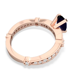 Sapphire Sparkling Tiara 8X6 Oval 14K Rose Gold ring R26298VL