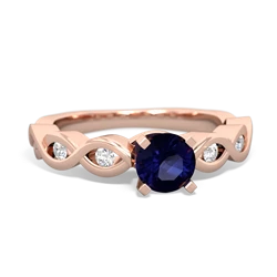 Sapphire Infinity 5Mm Round Engagement 14K Rose Gold ring R26315RD