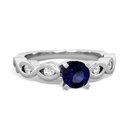 Sapphire Infinity 5Mm Round Engagement 14K White Gold ring R26315RD