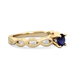 Sapphire Infinity 5Mm Round Engagement 14K Yellow Gold ring R26315RD