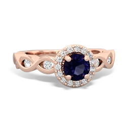 Sapphire Infinity Halo Engagement 14K Rose Gold ring R26315RH