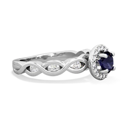 Sapphire Infinity Halo Engagement 14K White Gold ring R26315RH