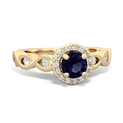 Sapphire Infinity Halo Engagement 14K Yellow Gold ring R26315RH