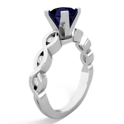 Sapphire Infinity 5Mm Square Engagement 14K White Gold ring R26315SQ