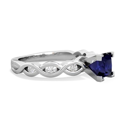 Sapphire Infinity 5Mm Square Engagement 14K White Gold ring R26315SQ