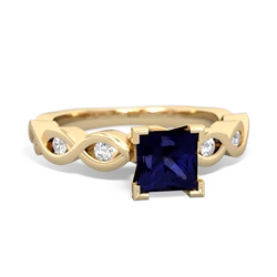 Sapphire Infinity 5Mm Square Engagement 14K Yellow Gold ring R26315SQ