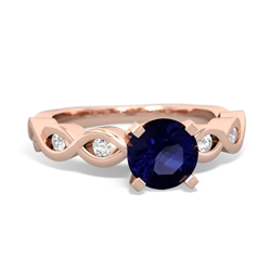 Sapphire Infinity 6Mm Round Engagement 14K Rose Gold ring R26316RD