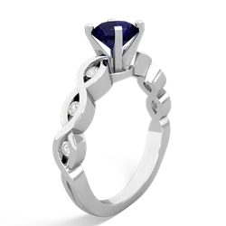 Sapphire Infinity 6Mm Round Engagement 14K White Gold ring R26316RD