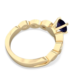 Sapphire Infinity 6Mm Round Engagement 14K Yellow Gold ring R26316RD