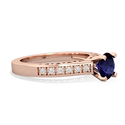 Sapphire Art Deco Engagement 6Mm Round 14K Rose Gold ring R26356RD