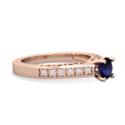 Sapphire Art Deco Engagement 5Mm Round 14K Rose Gold ring R26355RD