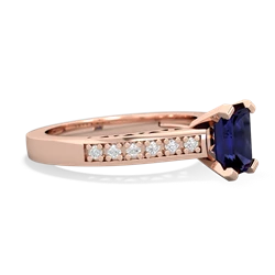 Sapphire Art Deco Engagement 7X5mm Emerald-Cut 14K Rose Gold ring R26357EM