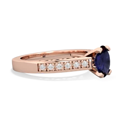 Sapphire Art Deco Engagement 7X5mm Oval 14K Rose Gold ring R26357VL