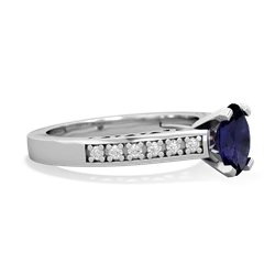 Sapphire Art Deco Engagement 7X5mm Oval 14K White Gold ring R26357VL