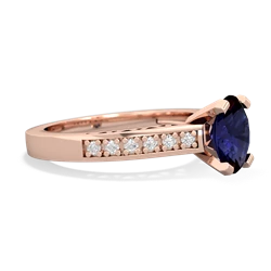 Sapphire Art Deco Engagement 8X6mm Oval 14K Rose Gold ring R26358VL