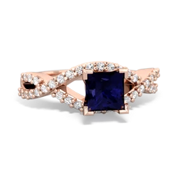 Thumbnail for Sapphire Diamond Twist 14K Rose Gold ring R26405SQ - top view