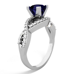 Sapphire Diamond Twist 5Mm Square Engagment  14K White Gold ring R26405SQ