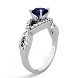 Thumbnail for Sapphire Diamond Twist 14K White Gold ring R26406RD - side view