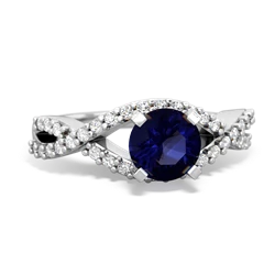 Thumbnail for Sapphire Diamond Twist 14K White Gold ring R26406RD - top view
