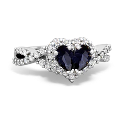Sapphire Diamond Twist 14K White Gold ring R2640HRT