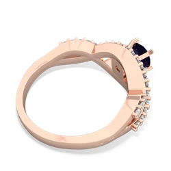 Sapphire Diamond Twist 5Mm Round Engagment  14K Rose Gold ring R26405RD