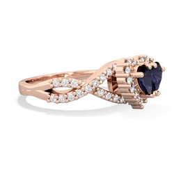 Sapphire Diamond Twist 'One Heart' 14K Rose Gold ring R2640HRT