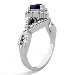 Sapphire Diamond Twist 'One Heart' 14K White Gold ring R2640HRT