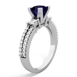 Thumbnail for Sapphire Engagement 14K White Gold ring R26435SQ - side view