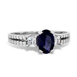 Sapphire Engagement 14K White Gold ring R26437VL