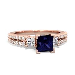 Sapphire Classic 5Mm Square Engagement 14K Rose Gold ring R26435SQ