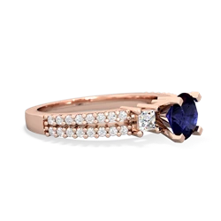 Sapphire Classic 6Mm Round Engagement 14K Rose Gold ring R26436RD