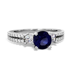 Sapphire Classic 6Mm Round Engagement 14K White Gold ring R26436RD