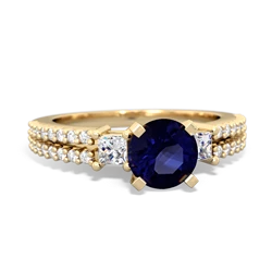 Sapphire Classic 6Mm Round Engagement 14K Yellow Gold ring R26436RD