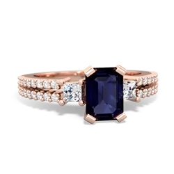 Sapphire Classic 7X5mm Emerald-Cut Engagement 14K Rose Gold ring R26437EM