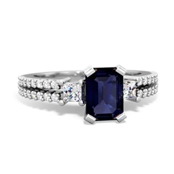 Sapphire Classic 7X5mm Emerald-Cut Engagement 14K White Gold ring R26437EM