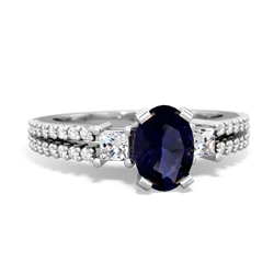 Sapphire Classic 7X5mm Oval Engagement 14K White Gold ring R26437VL