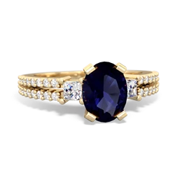 Sapphire Classic 8X6mm Oval Engagement 14K Yellow Gold ring R26438VL