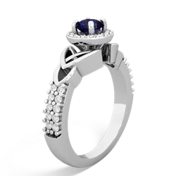 Thumbnail for Sapphire Celtic Knot Halo 14K White Gold ring R26445RH - side view
