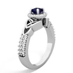Sapphire Celtic Knot Halo 14K White Gold ring R26445RH