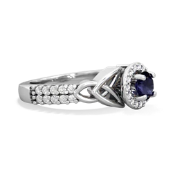 Thumbnail for Sapphire Celtic Knot Halo 14K White Gold ring R26445RH - hand 1 view