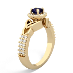 Thumbnail for Sapphire Celtic Knot Halo 14K Yellow Gold ring R26445RH - side view