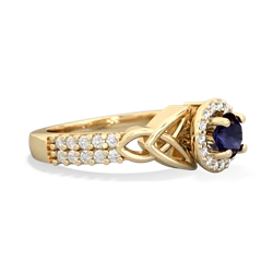 Thumbnail for Sapphire Celtic Knot Halo 14K Yellow Gold ring R26445RH - hand 1 view